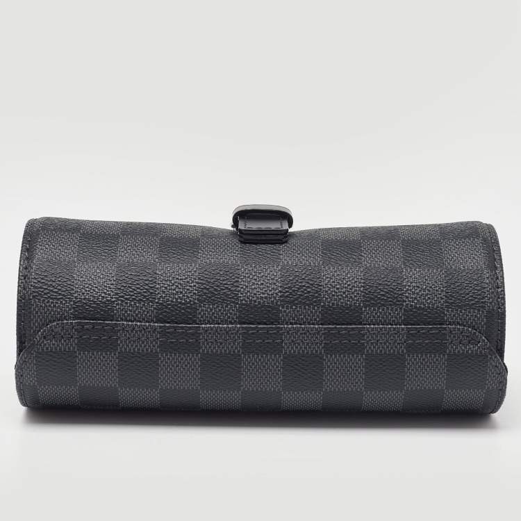 Pre Owned Louis Vuitton Damier Graphite Canvas 3 Watch Case