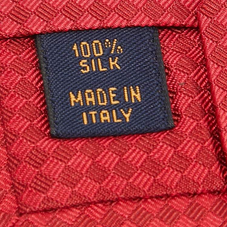 Pre Owned Louis Vuitton Red Micro Damier Silk Tie
