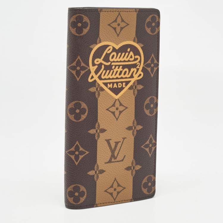 Pre Owned Louis Vuitton x Nigo Reverse Monogram Stripes Canvas Brazza Wallet
