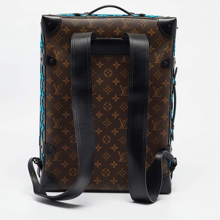 Pre Owned Louis Vuitton Turquoise Monogram Tuffetage Soft Trunk PM Backpack 