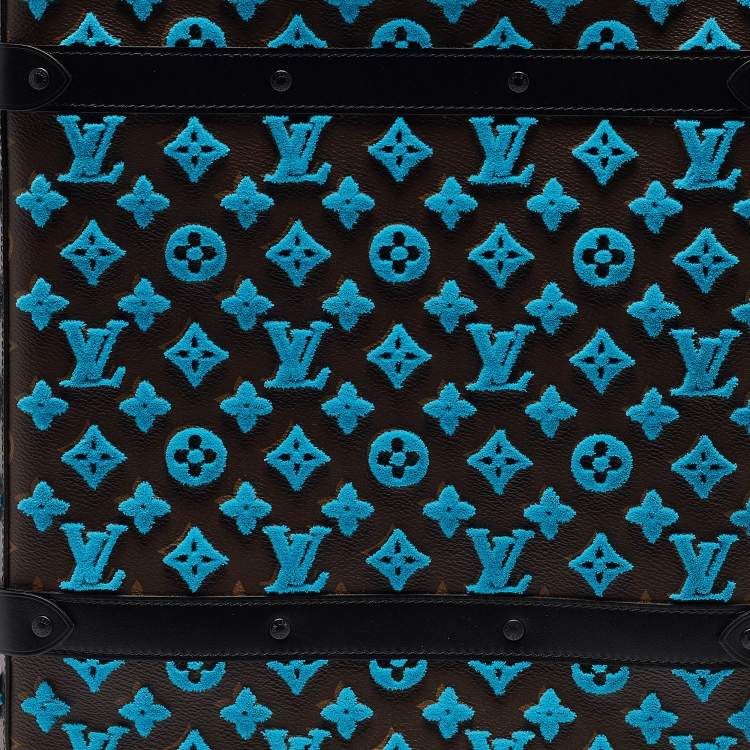 Pre Owned Louis Vuitton Turquoise Monogram Tuffetage Soft Trunk PM Backpack 