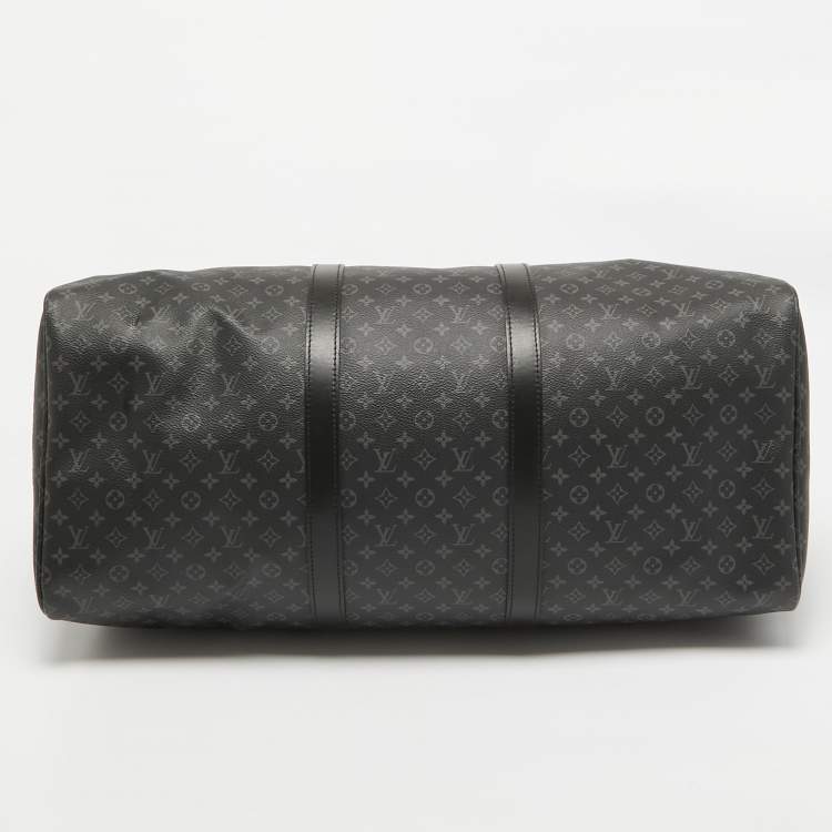 Pre Owned Louis Vuitton Monogram Eclipse Canvas Patchwork Keepall Bandouliere 50 Bag