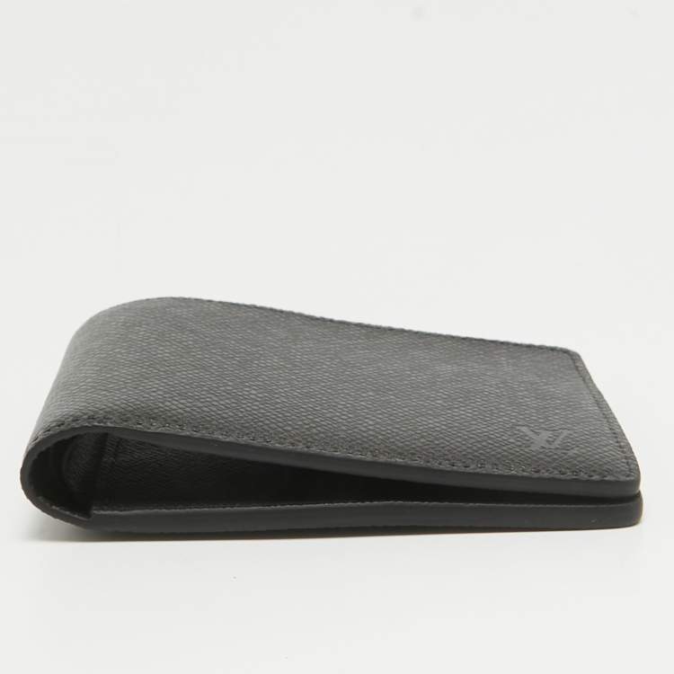 Pre Owned Louis Vuitton Black Taiga Leather Multiple Wallet