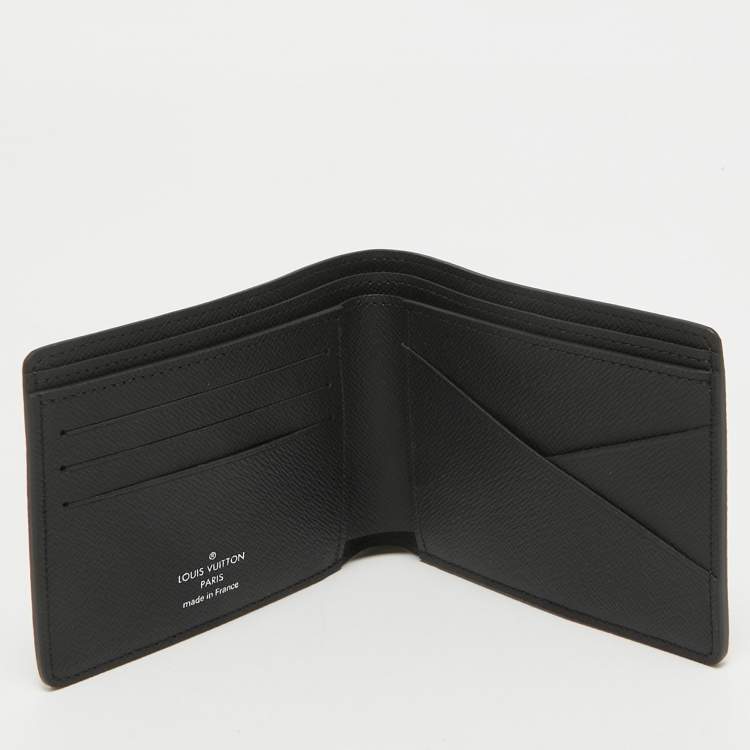 Pre Owned Louis Vuitton Black Taiga Leather Multiple Wallet