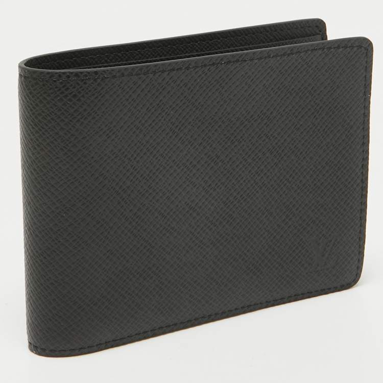 Pre Owned Louis Vuitton Black Taiga Leather Multiple Wallet