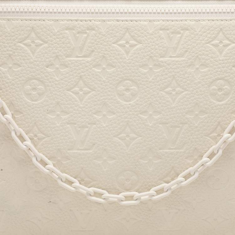 Pre Owned Louis Vuitton White Monogram Taurillon Leather Solar Ray A4 Pouch