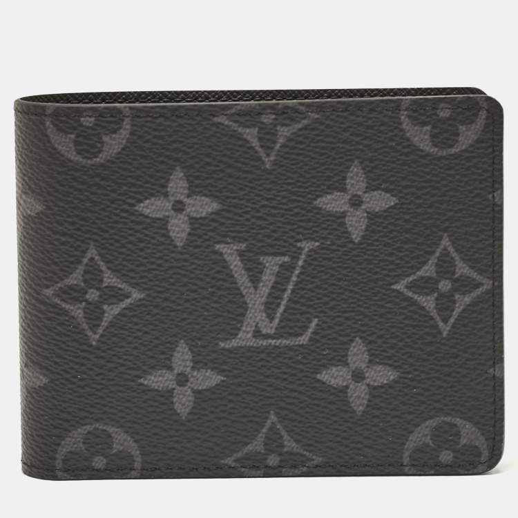 Pre Owned Louis Vuitton Monogram Eclipse Canvas Slender Wallet