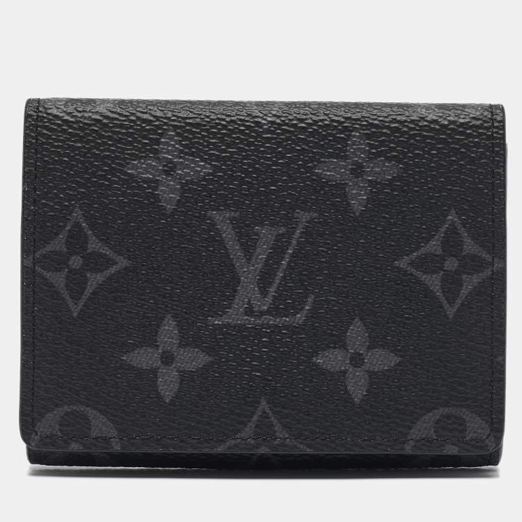 Pre Owned Louis Vuitton Monogram Eclipse Canvas Envelope Business Card Holder
