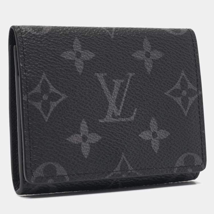Pre Owned Louis Vuitton Monogram Eclipse Canvas Envelope Business Card Holder