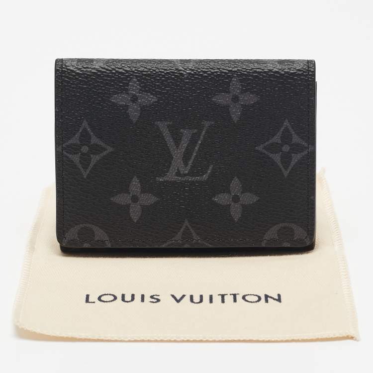 Pre Owned Louis Vuitton Monogram Eclipse Canvas Envelope Business Card Holder
