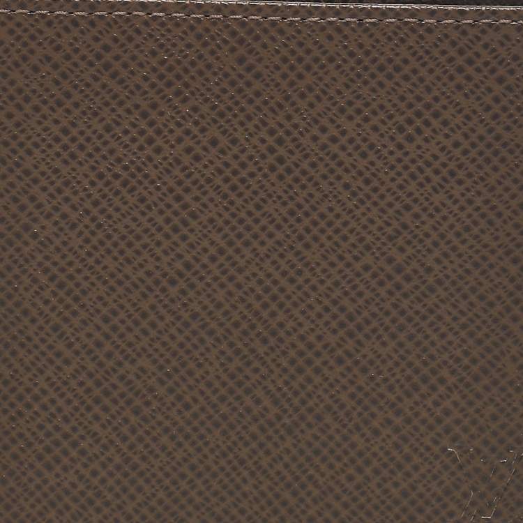 Pre Owned Louis Vuitton Grizzli Taiga Leather Porte-Billets 3 Card Bifold Wallet