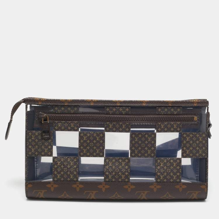 Pre Owned Louis Vuitton Monogram Chess Canvas and PVC Standing Pouch