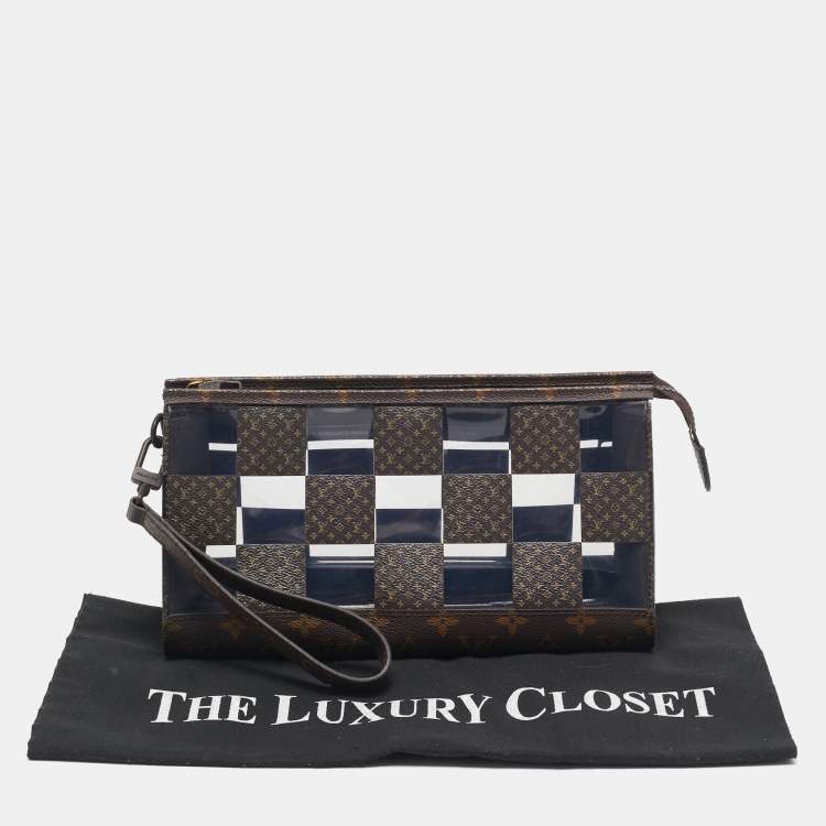 Pre Owned Louis Vuitton Monogram Chess Canvas and PVC Standing Pouch