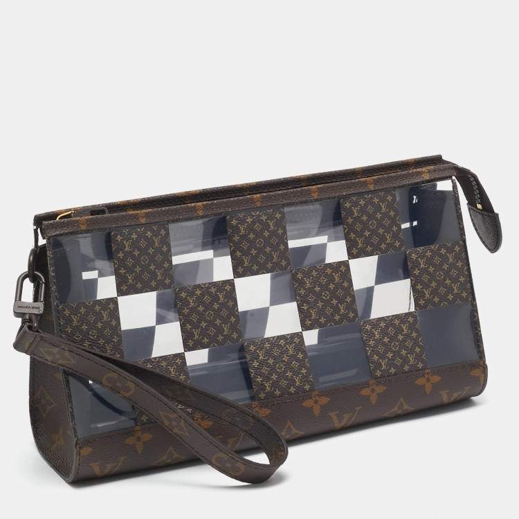 Pre Owned Louis Vuitton Monogram Chess Canvas and PVC Standing Pouch