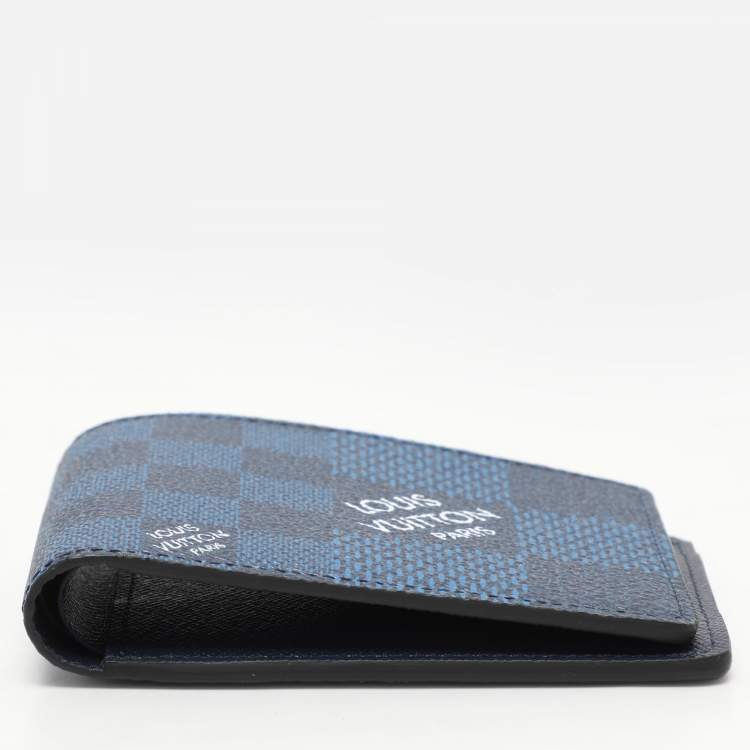 Pre Owned Louis Vuitton Navy Damier Graphite 3D Canvas Multiple Bifold Wallet