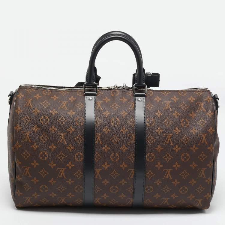 Pre Owned Louis Vuitton Black Monogram Canvas Keepall Bandouliere 45 Bag