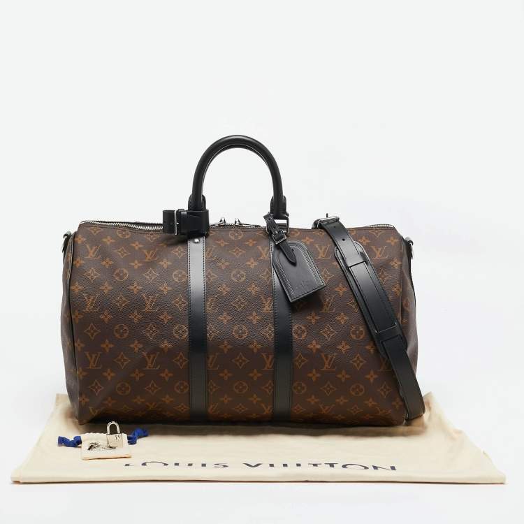 Pre Owned Louis Vuitton Black Monogram Canvas Keepall Bandouliere 45 Bag