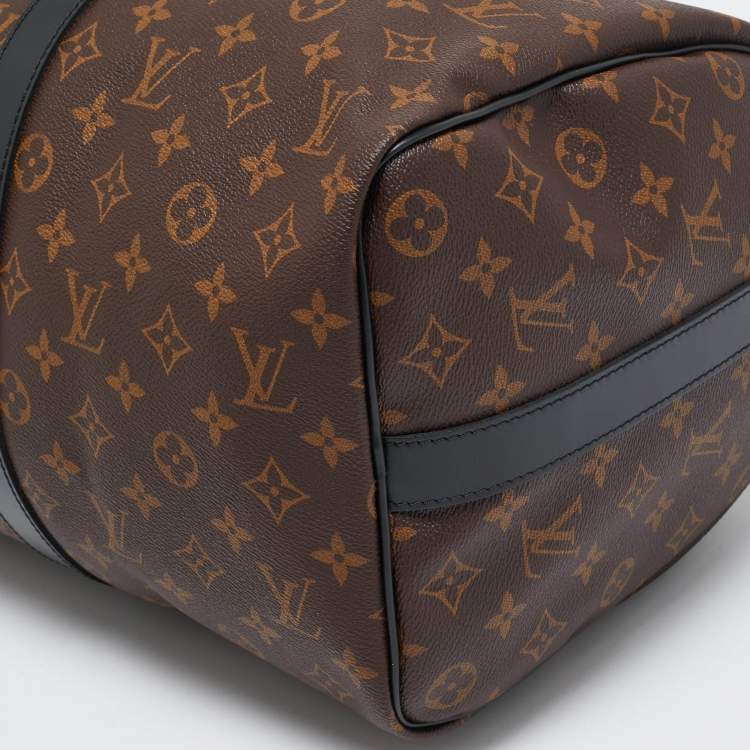 Pre Owned Louis Vuitton Black Monogram Canvas Keepall Bandouliere 45 Bag