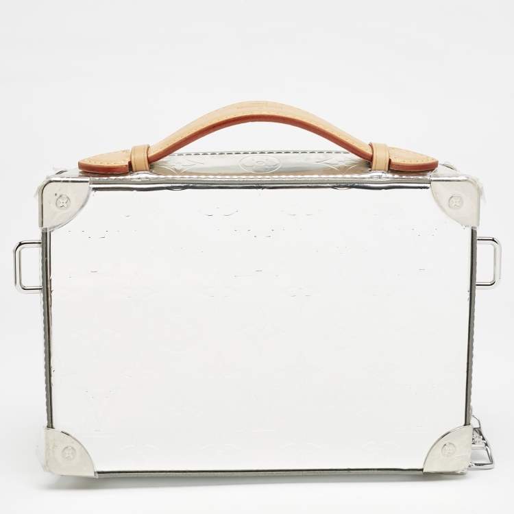 Pre Owned Louis Vuitton Monogram Mirror Leather Handle Soft Trunk Bag