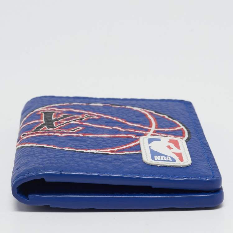 Pre Owned Louis Vuitton x NBA Blue Monogram Taurillon Leather Pocket Organizer