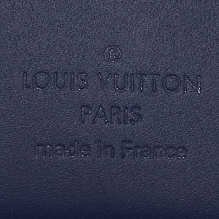 Pre Owned Louis Vuitton Blue Monogram Bandana Leather Pocket Organizer