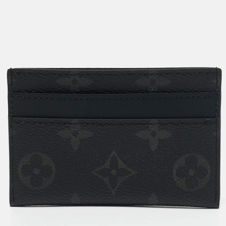 Pre Owned Louis Vuitton Monogram Eclipse Canvas Double Card Holder