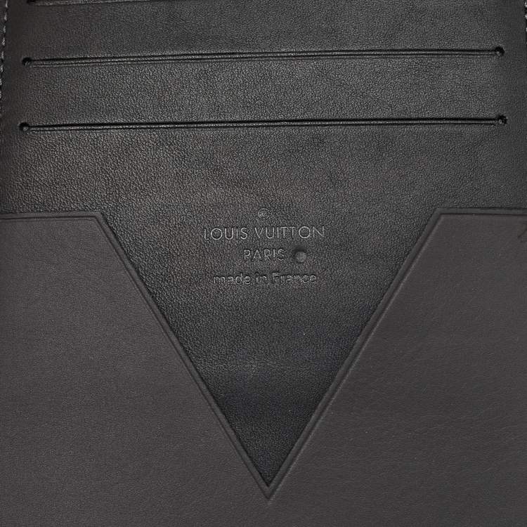 Pre Owned Louis Vuitton Black Leather America's Cup E-Zip Long Wallet
