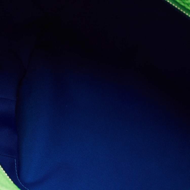 Pre Owned Louis Vuitton Virgil Abloh Green/Blue Monogram Illusion Leather Keepall Tote