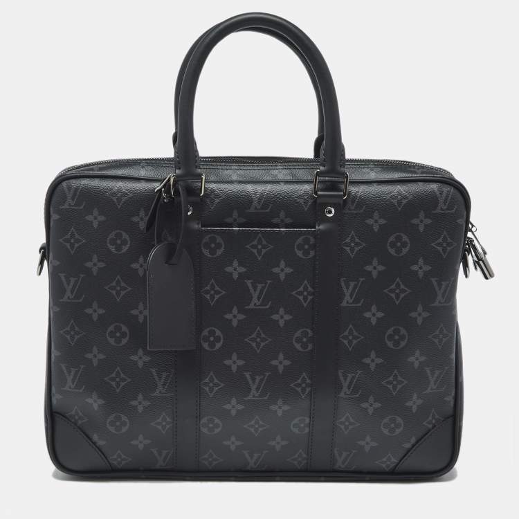 Pre Owned Louis Vuitton Monogram Eclipse Canvas Porte Documents Voyage PM Bag