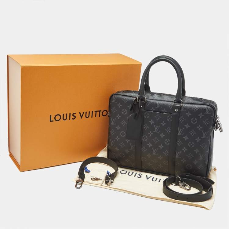 Pre Owned Louis Vuitton Monogram Eclipse Canvas Porte Documents Voyage PM Bag