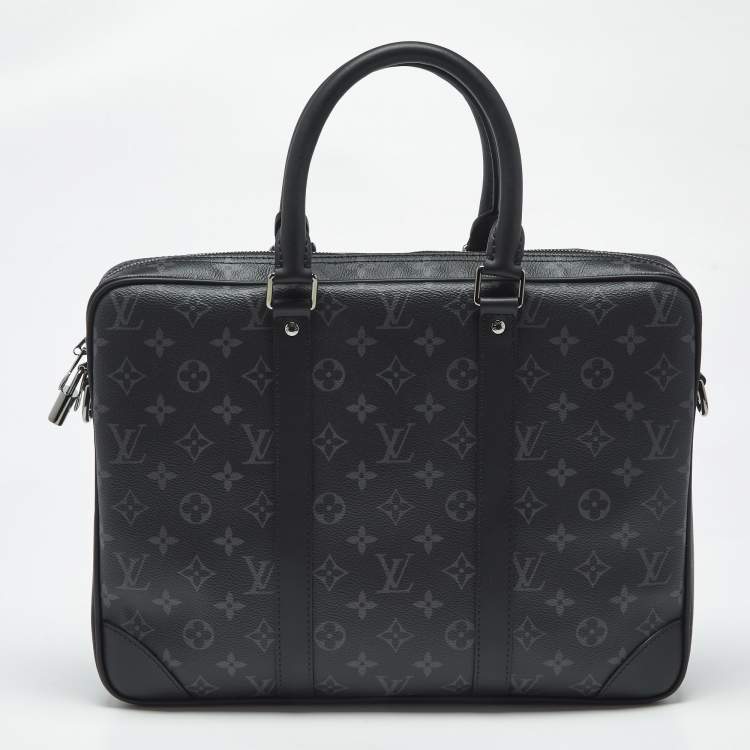 Pre Owned Louis Vuitton Monogram Eclipse Canvas Porte Documents Voyage PM Bag