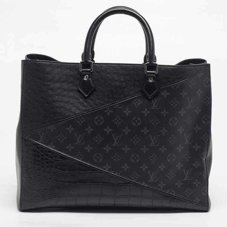 Pre Owned Louis Vuitton Monogram Eclipse Canvas and Leather Grand Sac Tote