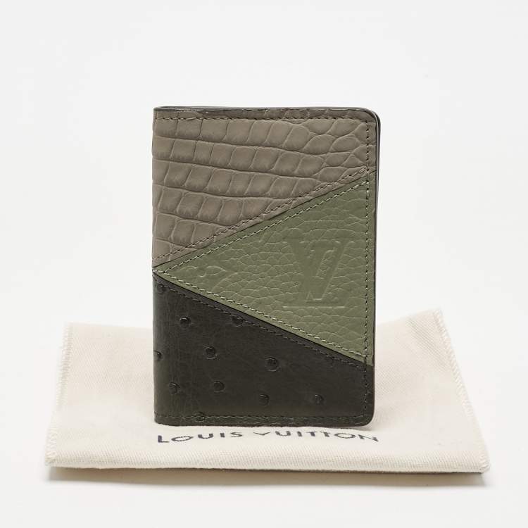 Pre Owned Louis Vuitton Multicolor Crocodile and Ostrich Pocket Organizer