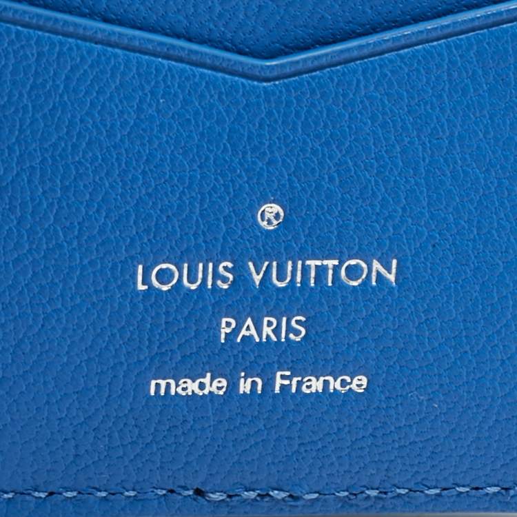 Pre Owned Louis Vuitton Blue Ostrich Pocket Organizer