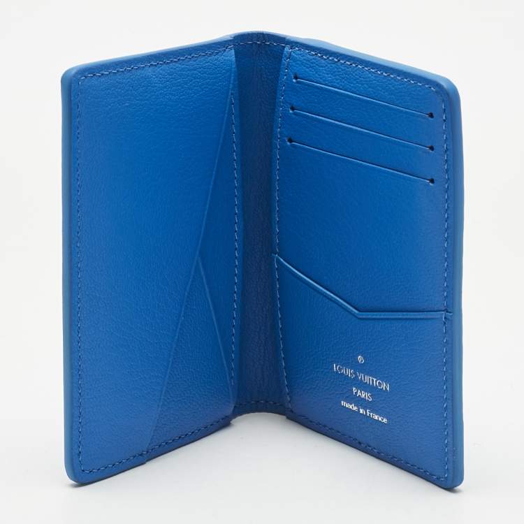 Pre Owned Louis Vuitton Blue Ostrich Pocket Organizer