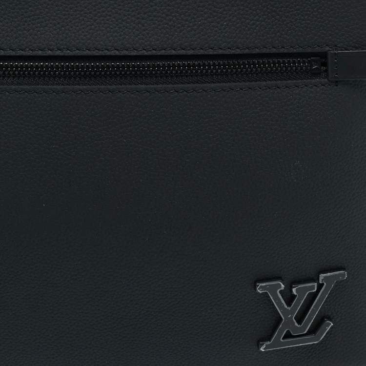 Pre Owned Louis Vuitton Black Leather Aerogram Takeoff Pouch