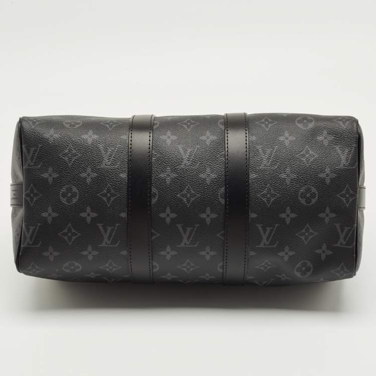 Pre Owned Louis Vuitton Monogram Eclipse Canvas Keepall Bandouliere 35 Bag
