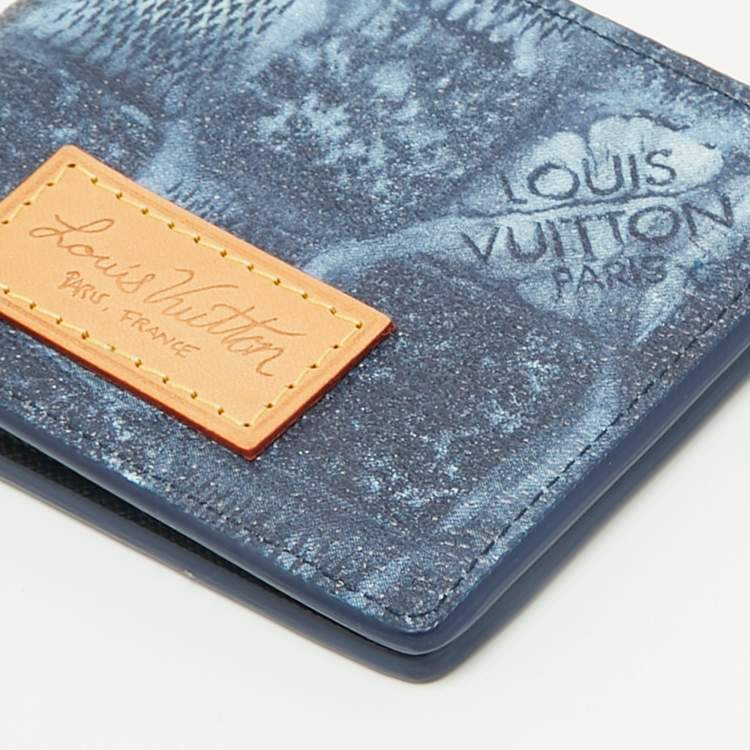Pre Owned Louis Vuitton Marine Damier Salt Canvas Multiple Wallet