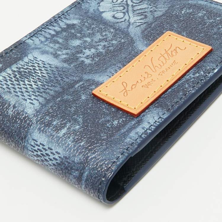 Pre Owned Louis Vuitton Marine Damier Salt Canvas Multiple Wallet