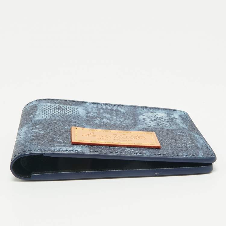 Pre Owned Louis Vuitton Marine Damier Salt Canvas Multiple Wallet
