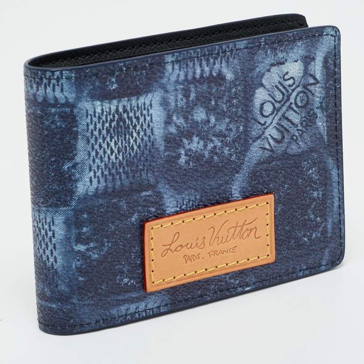 Pre Owned Louis Vuitton Marine Damier Salt Canvas Multiple Wallet