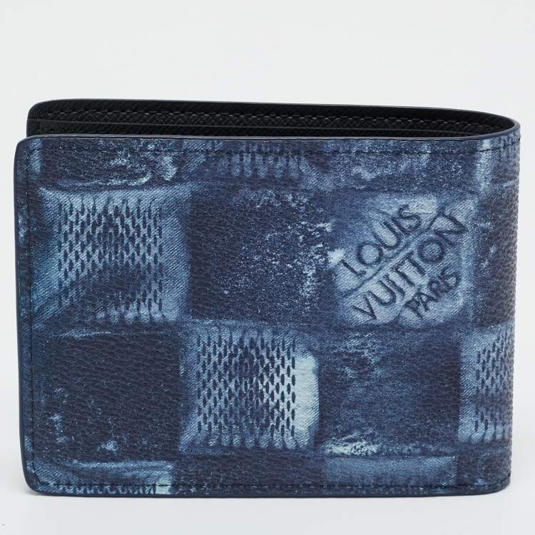 Pre Owned Louis Vuitton Marine Damier Salt Canvas Multiple Wallet