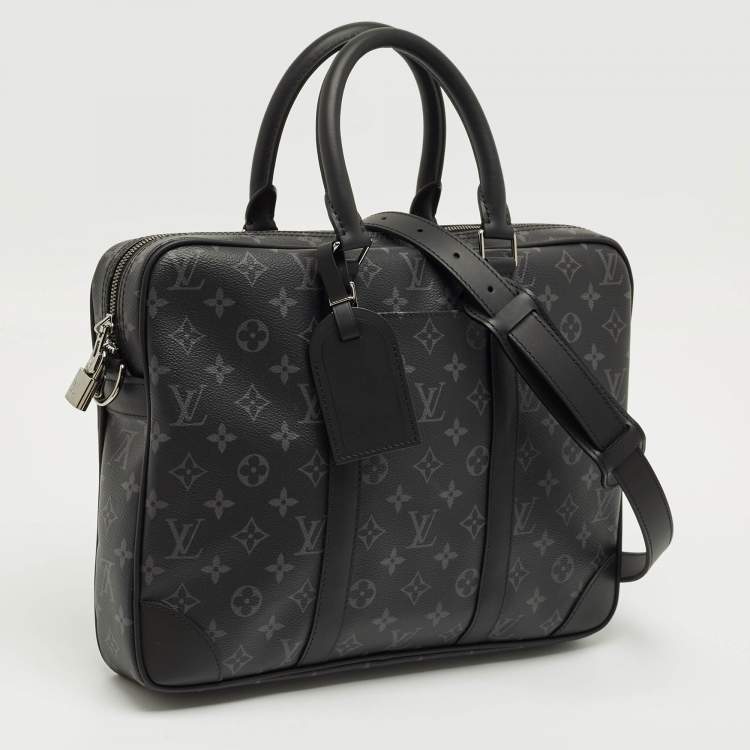 Pre Owned Louis Vuitton Monogram Eclipse Canvas Porte Documents Voyage PM Bag