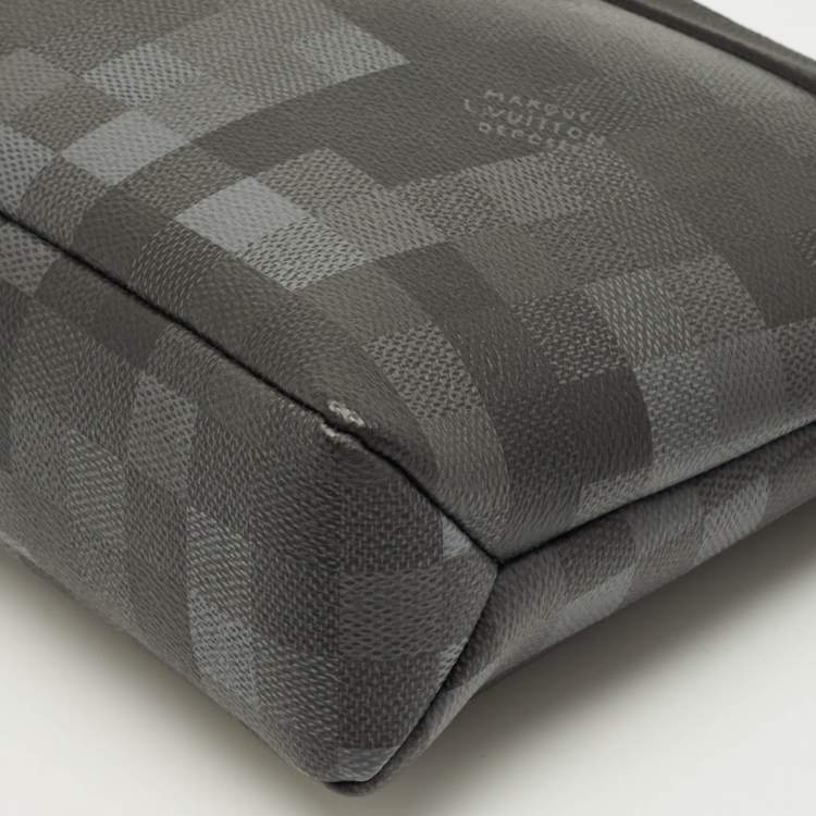 Pre Owned Louis Vuitton Black Damoflage Canvas Pochette Voyage Souple