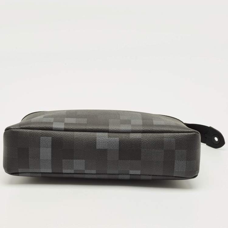 Pre Owned Louis Vuitton Black Damoflage Canvas Pochette Voyage Souple