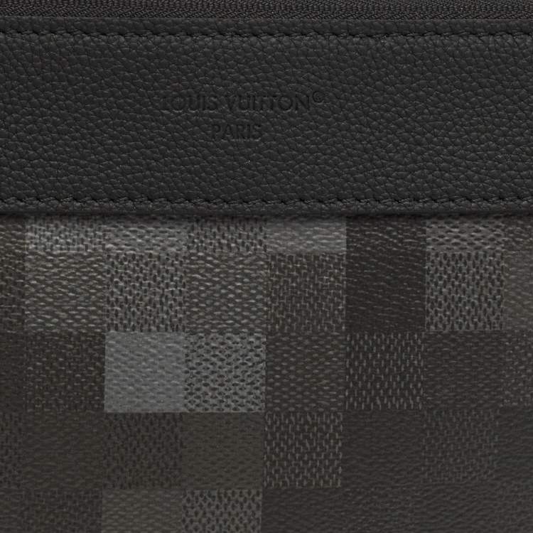 Pre Owned Louis Vuitton Black Damoflage Canvas Pochette Voyage Souple