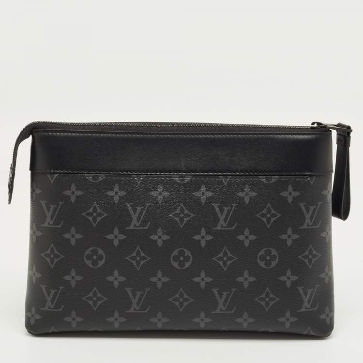 Pre Owned Louis Vuitton Monogram Eclipse Canvas Pochette Voyage Souple