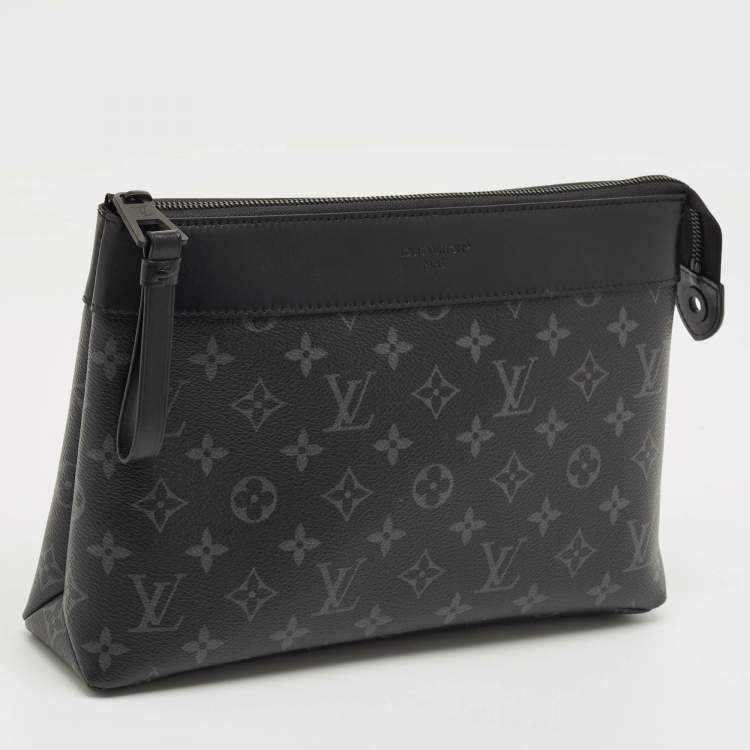 Pre Owned Louis Vuitton Monogram Eclipse Canvas Pochette Voyage Souple
