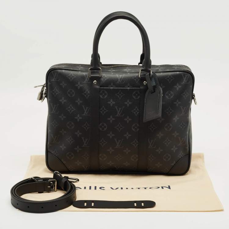 Pre Owned Louis Vuitton Monogram Eclipse Canvas Porte Documents Voyage PM Bag