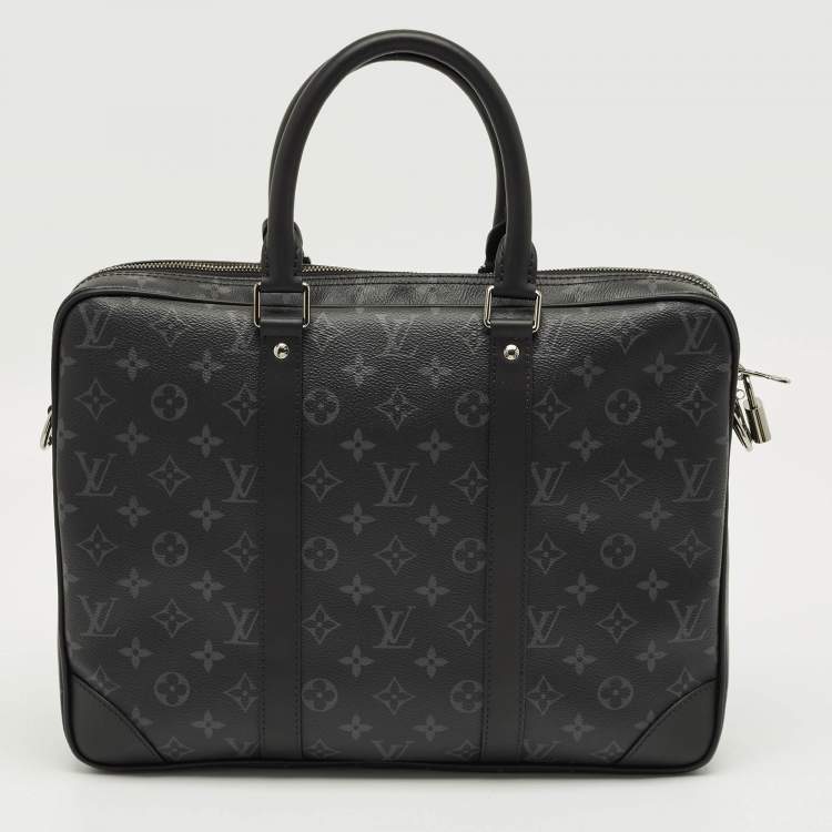 Pre Owned Louis Vuitton Monogram Eclipse Canvas Porte Documents Voyage PM Bag